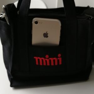 Bags | Like New Mini Black Cotton Crossbody Bag | Poshmark